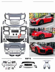 CONVERSION BODY KIT for PORSCHE 911 991.1 991.2 2012 - 2018 UPGRADE to GT2RS  Set includes:  Front Bumper Side Skirts Fender Flares Rear Bumper Front Lip Carbon Hood Carbon Trunk Exhaust Tips