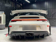 CONVERSION BODY KIT for PORSCHE 911 992.1 CARRERA 2019 - 2023 to 992.2 GT3

Set includes:
Front Bumper Assembly
Hood / Bonnet
Side Skirts
Rear Spoiler
Rear Bumper
Rear Diffuser
Muffler With Valves
Exhaust Tips

Material: Dry Carbon

NOTE: Professional installation is required