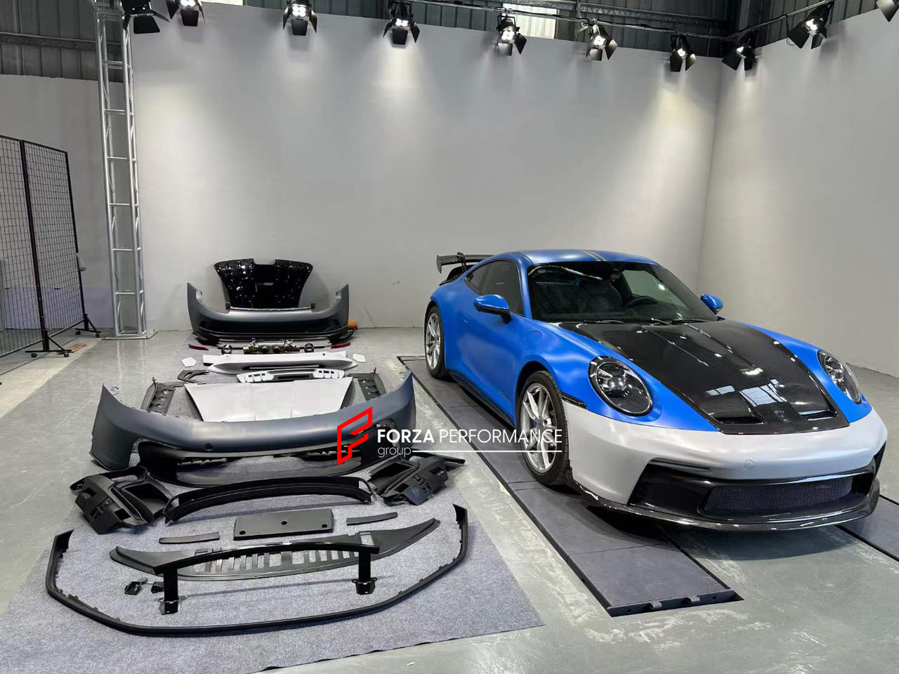 CONVERSION BODY KIT for PORSCHE 911 992 to GT3  Set include:  Front bumper cover Carbon hood Decklid spoiler Rear bumper cover