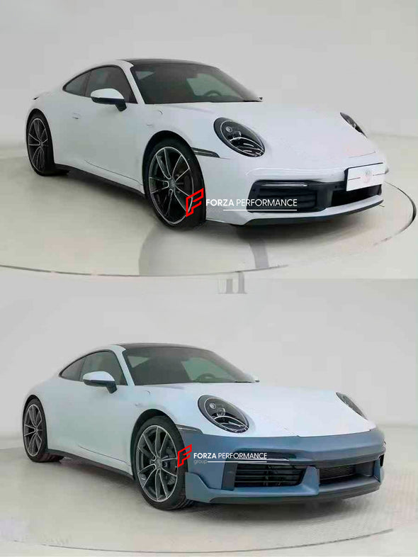 CONVERSION BODY KIT for PORSCHE 911 992 CARRERA 2019 - 2023 to TURBO SPORT DESIGN

Set includes:

Front Bumper
Front Lip
Side Skirts

Rear Diffuser

Rear Bumper
Rear Spoiler

Material: PP

Production time: 14 days

NOTE: Professional installation is required

Payment ►
Visa

Mastercard

PayPal with a credit card (add 4.4% at checkout)
Payoneer
Cryptocurrency
Shipment ►
By express DHL/UPS/TNT/FedEx
To the local international airport
Special line by air
Special line by the sea
To Europe and the UK by train

P