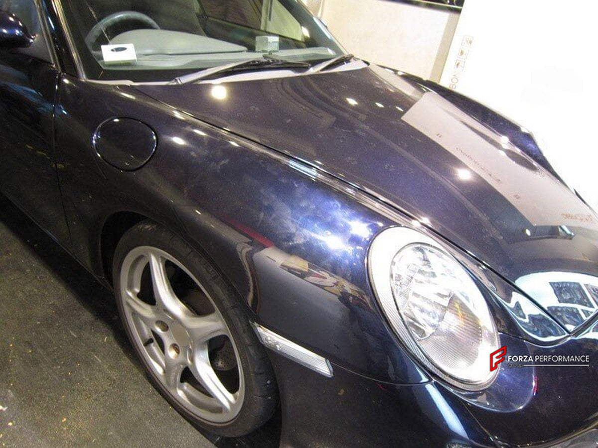CONVERSION UPGRADE FACELIFT OLD TO NEW BODY KIT for Porsche 911 996 Carrera to 911 997
Set includes:

Front Bumper
Headlight
Front Fender
LED Fog Light
Signal Light
Material: Fiberglass

NOTE: Professional installation is required.