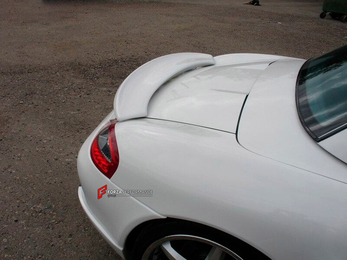 CONVERSION BODY KIT for PORSCHE BOXSTER 986 UPGRADE to BOXSTER 997

Set includes:
Front Bumper
Front Fender
Side Skirts
Rear Bumper
Rear Spoiler Wing
Headlight
LED Fog Light
Signal Light

NOTE: Professional installation is required