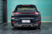 CONVERSION BODY KIT for PORSCHE CAYENNE 958.2 2015 - 2018 to 9Y0.2 TURBO GT 2023+

Set includes:

Front Bumper Assembly
Front Grille

Fender Flares
Side Skirts
Trunk
Tail Lights
Rear Bumper
Rear Diffuser

Exhaust Tips

Material: Plastic, Stainless steel.