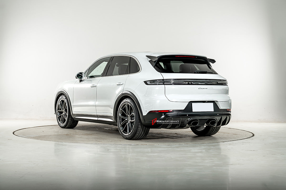 CONVERSION BODY KIT for PORSCHE CAYENNE 9Y0 FACELIFT to TURBO GT 9Y0 FACELIFT

Set includes:

Front Lip
Front Bumper Assembly
Front Grille

Fender Flares
Side Skirts
Rear Bumper
Rear Diffuser
Exhaust Tips

Material: Plastic PP

NOTE: Professional installation is required.