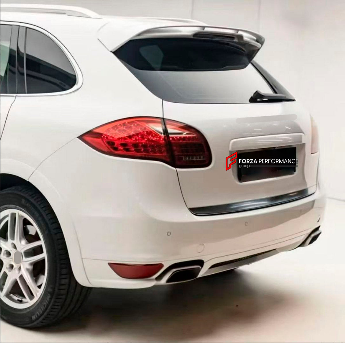 CONVERSION BODY KIT for PORSCHE CAYENNE E2 958.1 2010 - 2014 UPGRADE to CAYENNE GTS 2010 - 2014 FORZA PERFORMANCE custom fit GTS

Set includes:
Front Bumper Guard
Fender Flares
Body Side Door Moldings
Side Skirts
Rear Diffuser

Material: Plastic

NOTE: Professional installation is required.