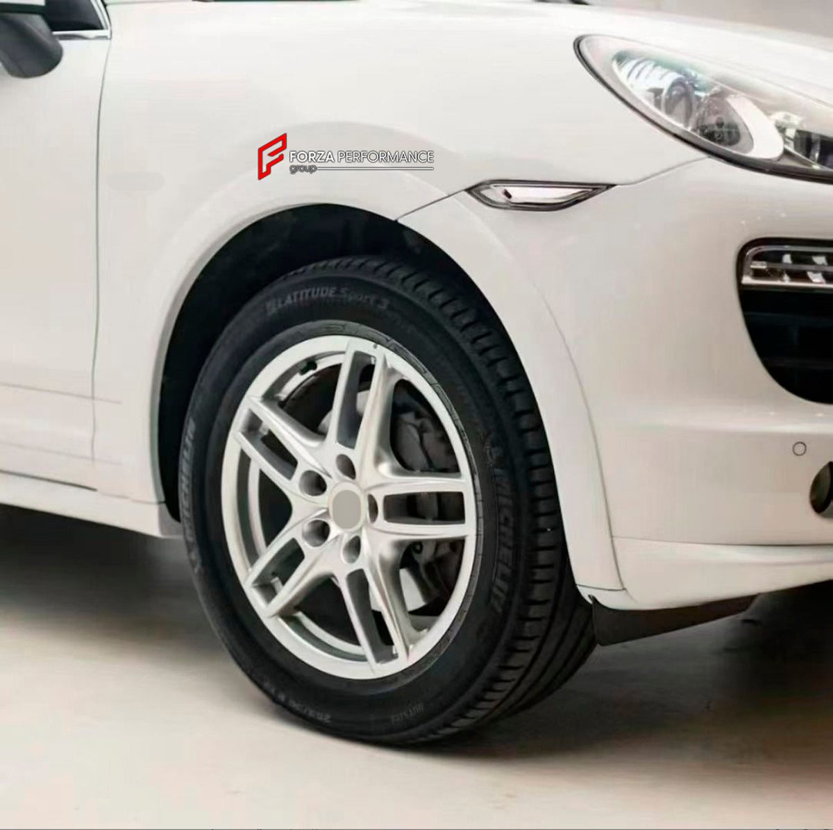CONVERSION BODY KIT for PORSCHE CAYENNE E2 958.1 2010 - 2014 UPGRADE to CAYENNE GTS 2010 - 2014 FORZA PERFORMANCE custom fit GTS

Set includes:
Front Bumper Guard
Fender Flares
Body Side Door Moldings
Side Skirts
Rear Diffuser

Material: Plastic

NOTE: Professional installation is required.