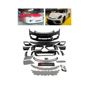 CONVERSION UPGRADE FACELIFT OLD TO NEW BODY KIT for Porsche Cayman 981 2013 - 2016 to Porsche 718 982 GT4 2016 - 2025
Set includes:

Front Lip
Front Bumper Assembly
Front Grille
License Plate
Material: Plastic

NOTE: Professional installation is required.