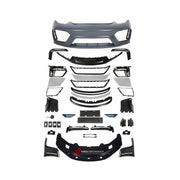 CONVERSION UPGRADE FACELIFT OLD TO NEW BODY KIT for Porsche Cayman 987 2005 - 2013 to 718 982 GT4 2016+
Set includes:

Front Lip
Front Bumper Air Vent Trims
Front Bumper Fins
Front Grille
Led Light Covers / Front Fascia Attachments
License Plate
Rear Bumper Assembly
Rear Diffuser
Material: Plastic

NOTE: Professional installation is required.