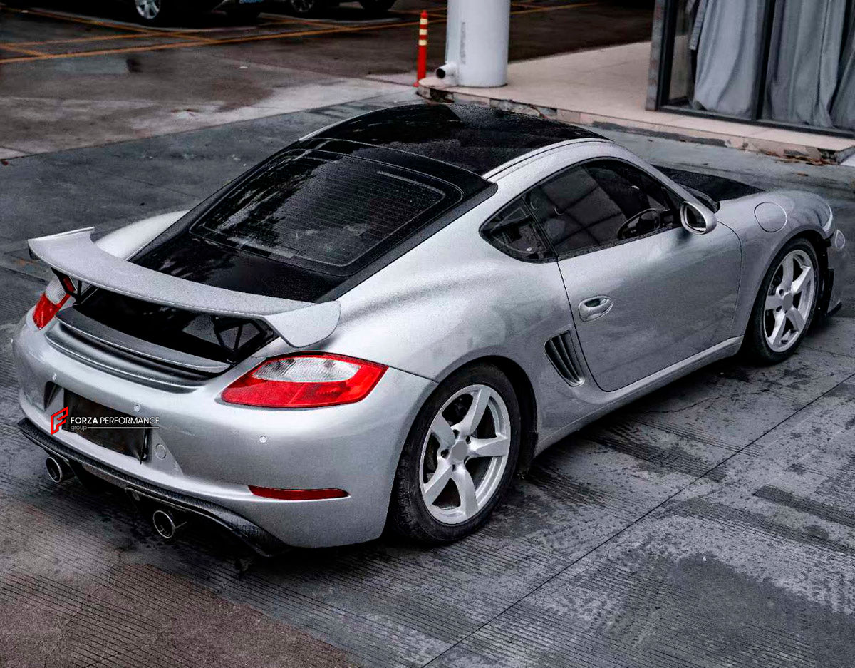 CONVERSION UPGRADE FACELIFT OLD TO NEW BODY KIT for Porsche Cayman 987 2005 - 2013 to 718 982 GT4 2016+
Set includes:

Front Lip
Front Bumper Air Vent Trims
Front Bumper Fins
Front Grille
Led Light Covers / Front Fascia Attachments
License Plate
Rear Bumper Assembly
Rear Diffuser
Material: Plastic

NOTE: Professional installation is required.