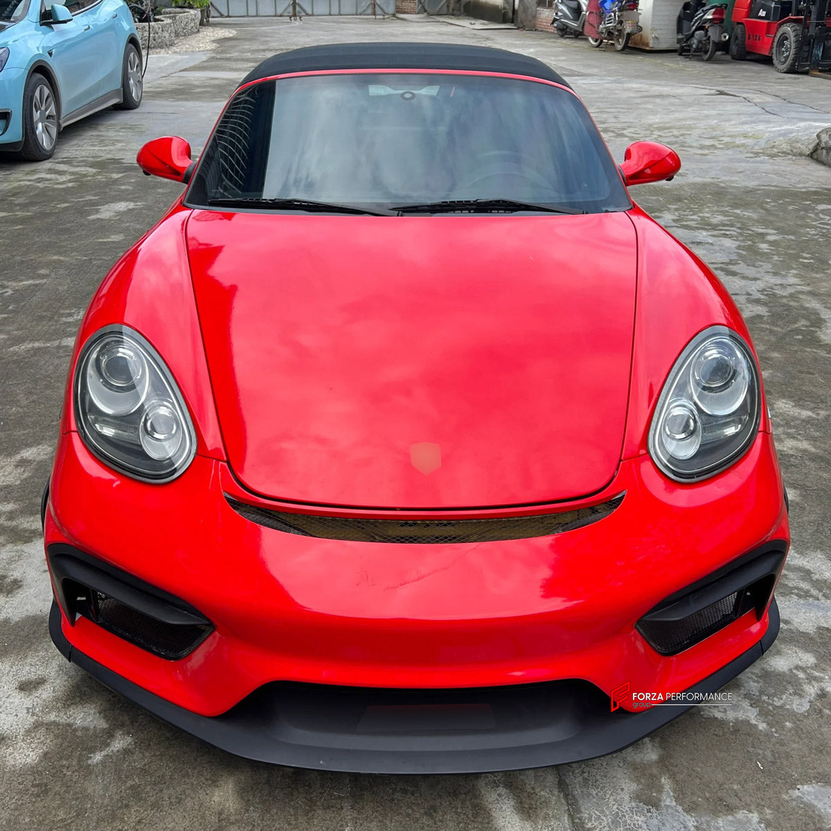 CONVERSION UPGRADE FACELIFT OLD TO NEW BODY KIT for Porsche Cayman 987 2005 - 2013 to 718 982 GT4 2016+
Set includes:

Front Lip
Front Bumper Air Vent Trims
Front Bumper Fins
Front Grille
Led Light Covers / Front Fascia Attachments
License Plate
Rear Bumper Assembly
Rear Diffuser
Material: Plastic

NOTE: Professional installation is required.
