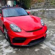 CONVERSION UPGRADE FACELIFT OLD TO NEW BODY KIT for Porsche Cayman 987 2005 - 2013 to 718 982 GT4 2016+
Set includes:

Front Lip
Front Bumper Air Vent Trims
Front Bumper Fins
Front Grille
Led Light Covers / Front Fascia Attachments
License Plate
Rear Bumper Assembly
Rear Diffuser
Material: Plastic

NOTE: Professional installation is required.