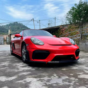 CONVERSION UPGRADE FACELIFT OLD TO NEW BODY KIT for Porsche Cayman 987 2005 - 2013 to 718 982 GT4 2016+
Set includes:

Front Lip
Front Bumper Air Vent Trims
Front Bumper Fins
Front Grille
Led Light Covers / Front Fascia Attachments
License Plate
Rear Bumper Assembly
Rear Diffuser
Material: Plastic

NOTE: Professional installation is required.