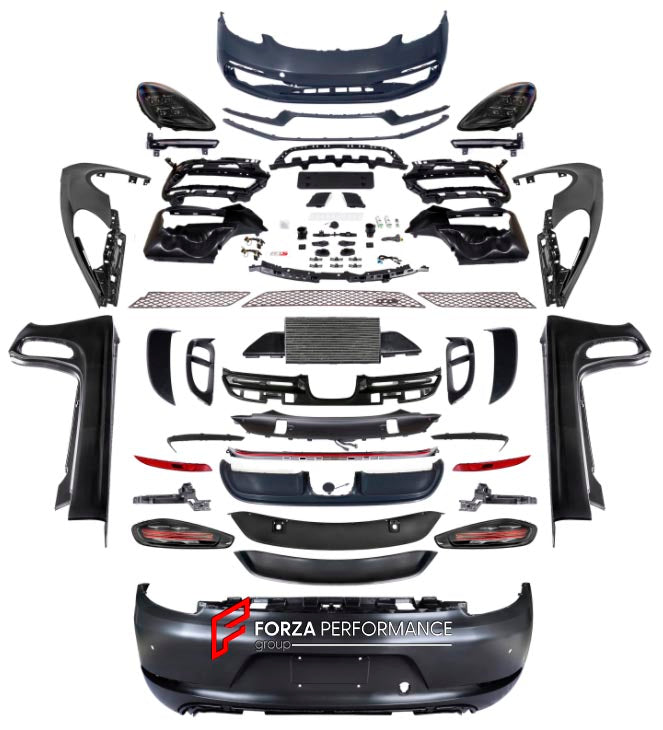 CONVERSION BODY KIT for PORSCHE CAYMAN BOXSTER 981 2012 - 2016 upgrade to 718 BOXSTER CAYMAN 982 GTS 2017 - 2025

Set includes:

Front Bumper Assembly

Headlights
Front Fenders
Side Skirts
Taillights
Rear Bumper Assembly


Material: Plastic

Note: Professional installation is required