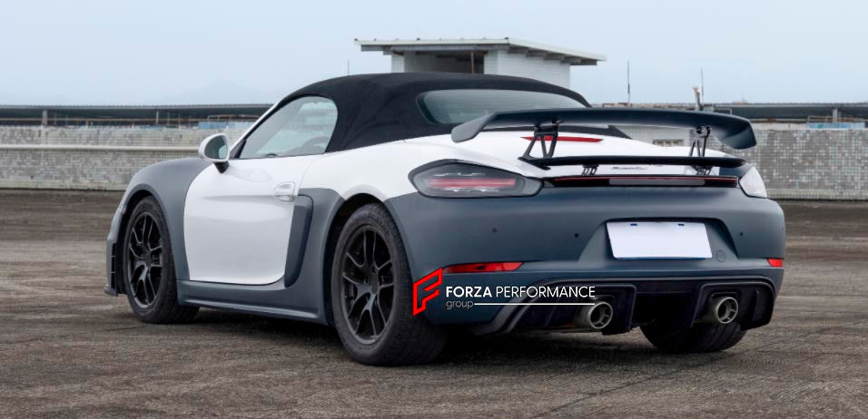 CONVERSION BODY KIT for PORSCHE CAYMAN BOXSTER 981 2012 - 2016 upgrade to 718 BOXSTER CAYMAN 982 GTS 2017 - 2025

Set includes:

Front Bumper Assembly

Headlights
Front Fenders
Side Skirts
Taillights
Rear Bumper Assembly


Material: Plastic

Note: Professional installation is required