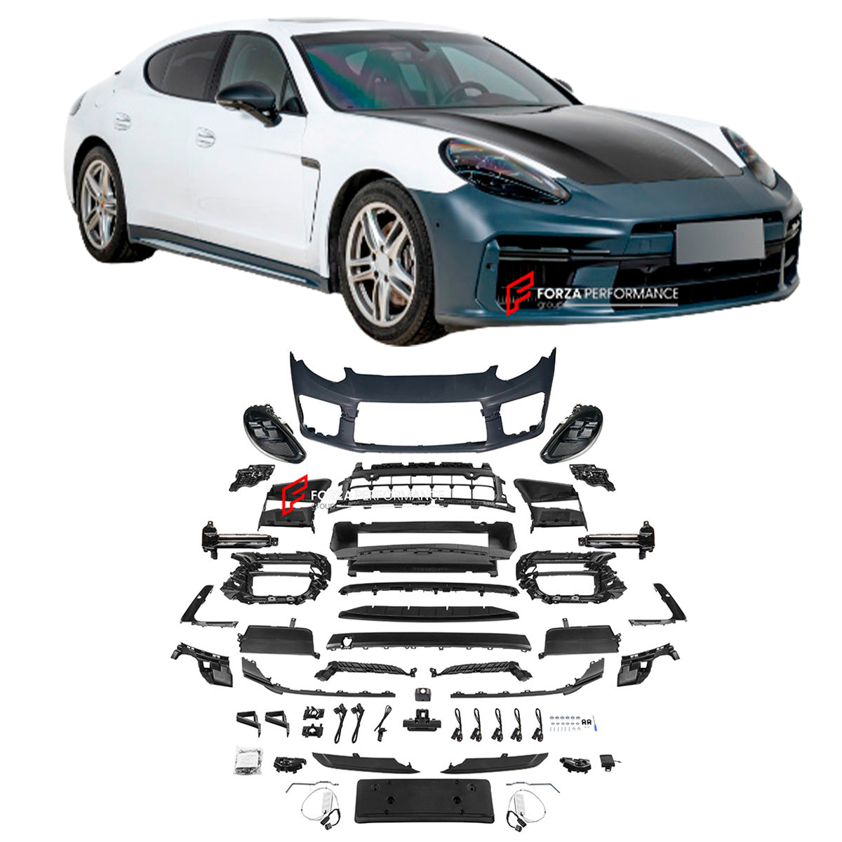 CONVERSION BODY KIT for PORSCHE PANAMERA 970 2009 - 2016 UPGRADE to 972 976 2024+

Set includes:

Front Bumper Assembly
Front Lip
Headlights
Side Skirts
Rear Bumper Assembly


Material: Plastic

NOTE: Professional installation is required.&nbsp;

Why “Contact Us for Pricing”?

We don’t display fixed prices because our goal is to offer you the most competitive deal possible. Product costs often decrease over time, and by requesting a quote, you’ll receive our most up-to-date price on market.

Payment ►
Visa
