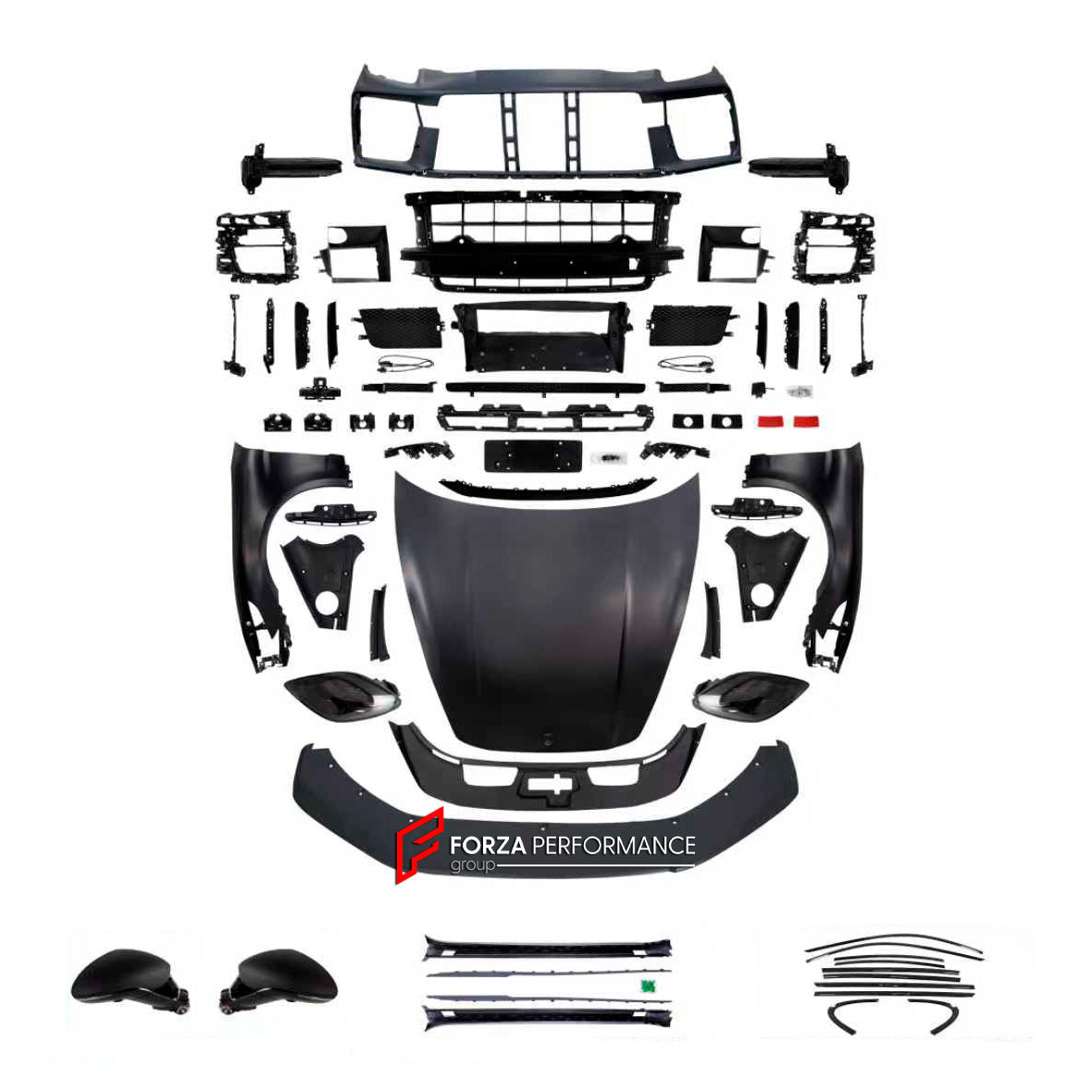 CONVERSION BODY KIT for PORSCHE PANAMERA 970 2009 - 2016 UPGRADE to 972 976 2024+

Set includes:

Front Bumper Assembly
Front Lip
Headlights
Side Skirts
Rear Bumper Assembly


Material: Plastic

NOTE: Professional installation is required.&nbsp;

Why “Contact Us for Pricing”?

We don’t display fixed prices because our goal is to offer you the most competitive deal possible. Product costs often decrease over time, and by requesting a quote, you’ll receive our most up-to-date price on market.

Payment ►
Visa
