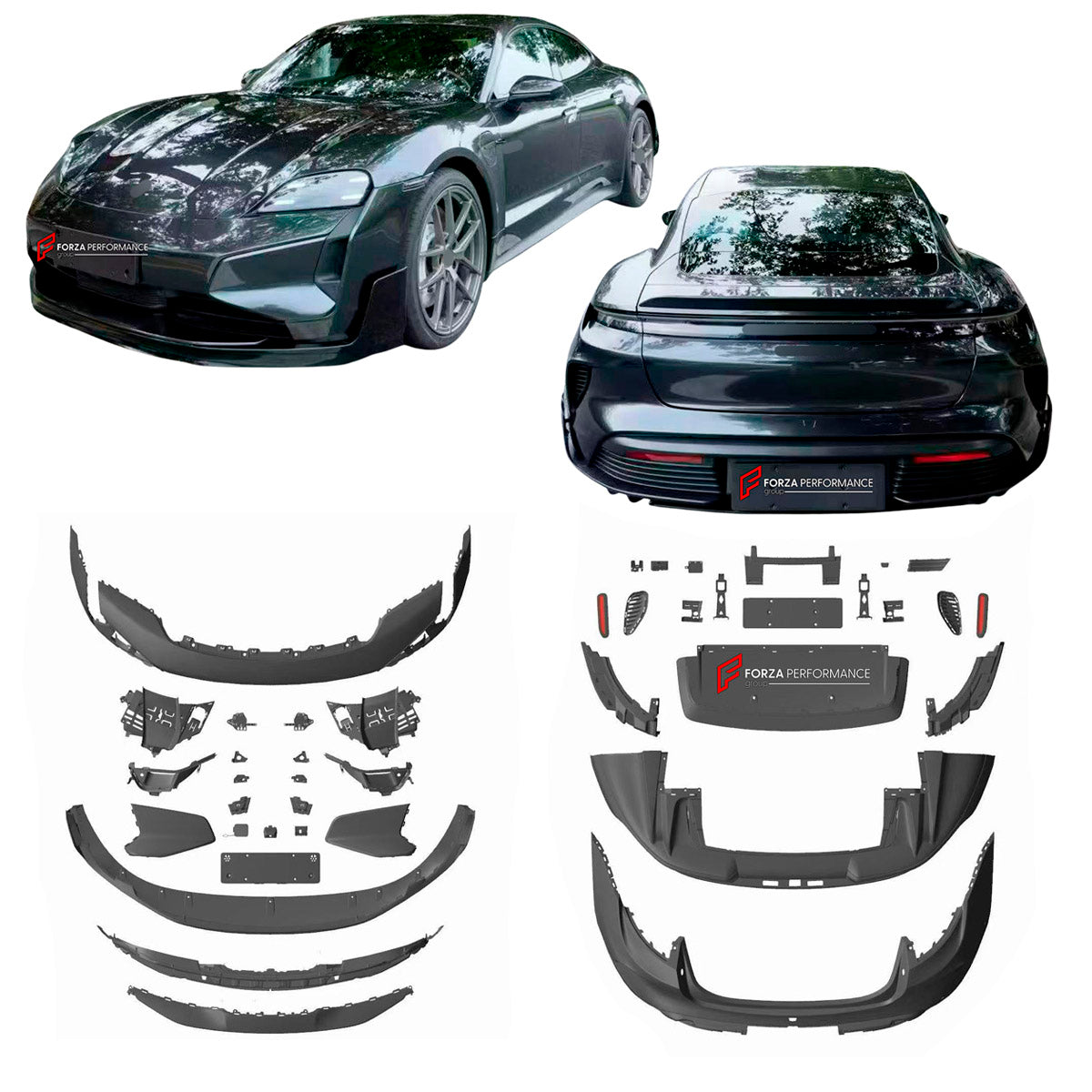 CONVERSION BODY KIT for PORSCHE TAYCAN J1.1 J1.2 2020+ UPGRADE to TAYCAN TURBO GT 2020+