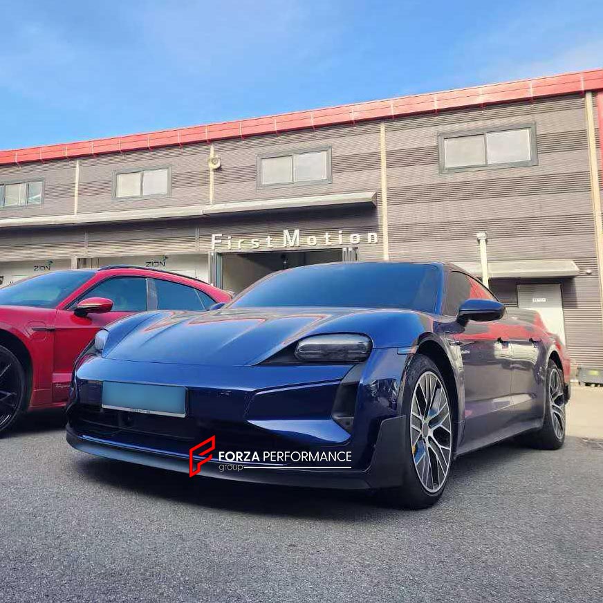 CONVERSION BODY KIT for PORSCHE TAYCAN J1.1 2020-2024 SPORT TURISMO UPGRADE to PORSCHE TAYCAN J1.2 TURBO GT 2025+ FACELIFT

Set includes:

Front Lip
Front Bumper
Side Skirts
Rear Bumper
Rear Diffuser

Material: Plastic

Note: Professional installation is required