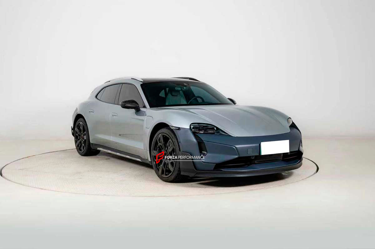 CONVERSION BODY KIT for PORSCHE TAYCAN J1.1 2020-2024 SPORT TURISMO UPGRADE to PORSCHE TAYCAN J1.2 TURBO GT 2025+ FACELIFT

Set includes:

Front Lip
Front Bumper
Side Skirts
Rear Bumper
Rear Diffuser

Material: Plastic

Note: Professional installation is required