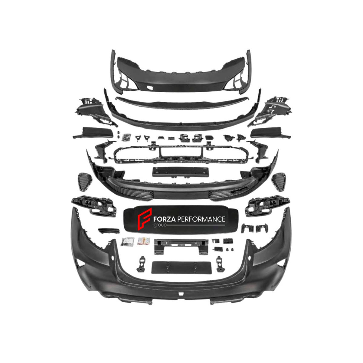 CONVERSION BODY KIT for PORSCHE TAYCAN J1.1 2020 - 2024 UPGRADE to PORSCHE TAYCAN TURBO J1.2 2025+ FACELIFT

Set includes:



Front Lip
Front Bumper
Rear Bumper
Rear Diffuser
Material: Plastic

Note: Professional installation is required