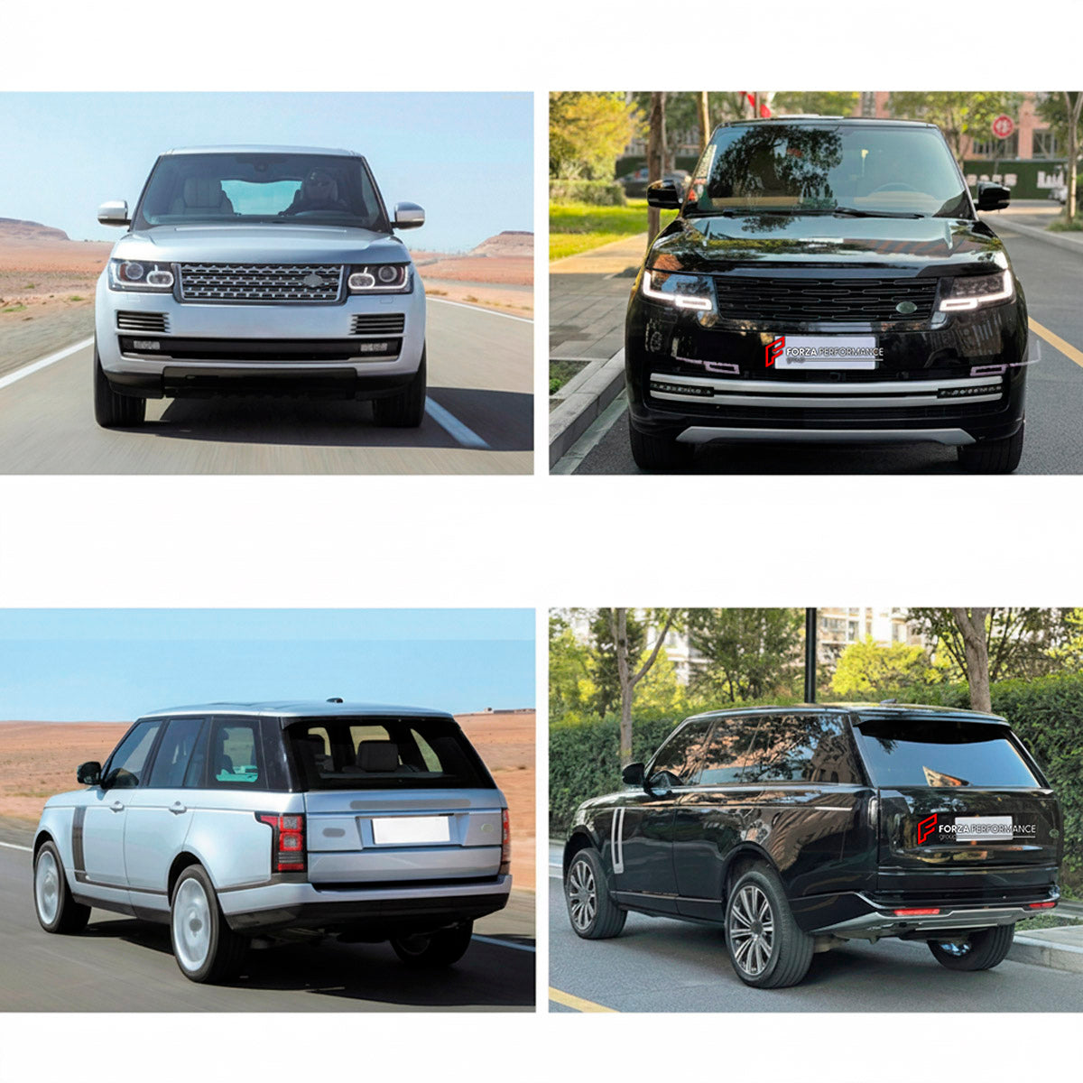 CONVERSION UPGRADE FACELIFT OLD TO NEW BODY KIT for Land Rover Range Rover Vogue L405 2012 - 2017 to Vogue L460 2021+
Set includes:

Front Lip
Front Bumper Assembly
Front Grille
Hood Bonnet
Front Fenders
Side Skirts
Door Panels
Body Side Door Moldings
Rear Fenders
Roof Spoiler
Rear Bumper Assembly
Rear Diffuser
Material: Plastic

NOTE: Professional installation is required.