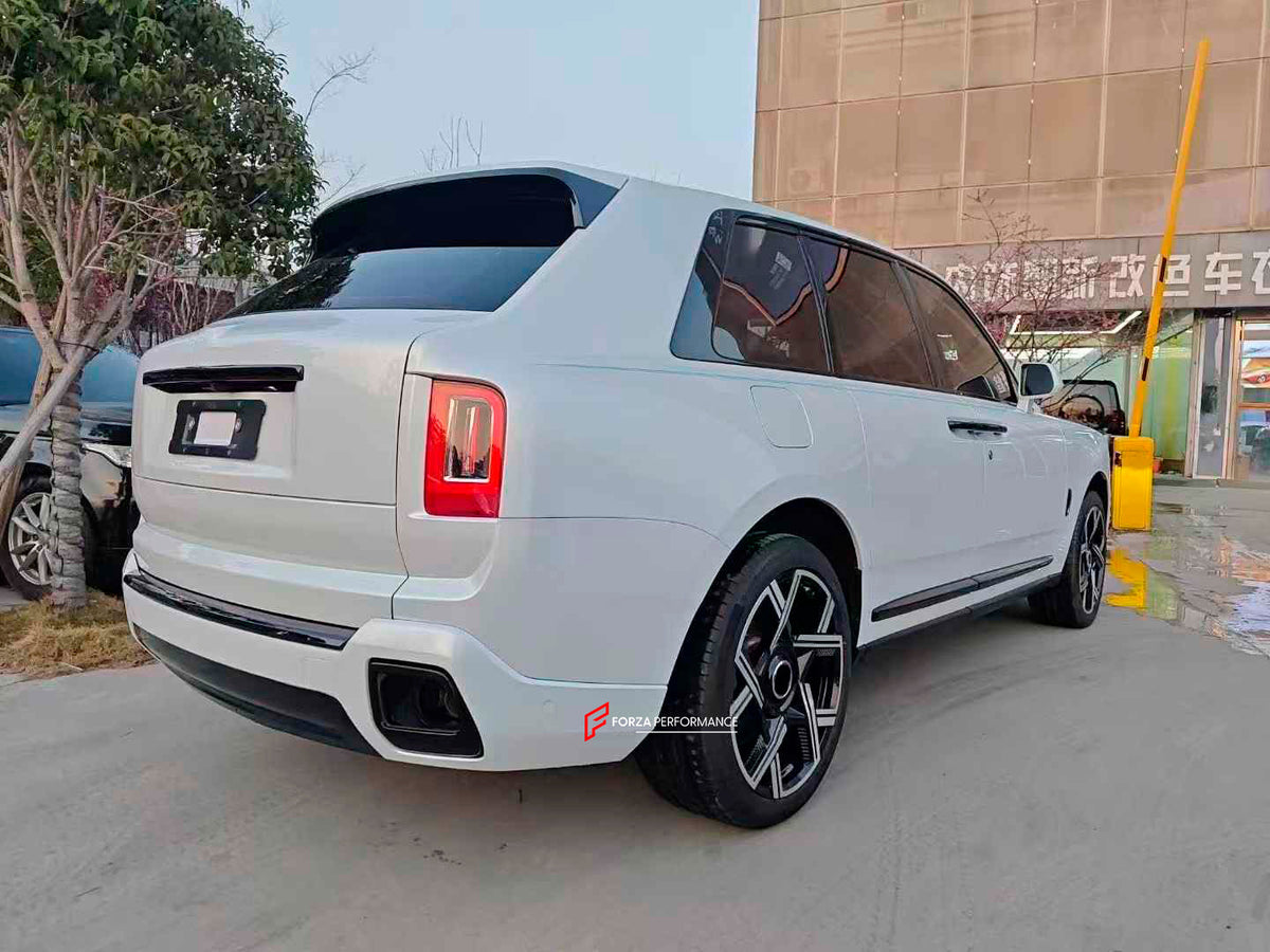 CONVERSION BODY KIT for ROLLS-ROYCE CULLINAN SERIES 1 2018 - 2025 UPGRADE to SERIES 2 FACELIFT 2025+

Set includes:

Front Bumper Assembly
Grille Frame
Front Grille
Headlights
Rear Bumper
Exhaust Tips
Material: Plastic

NOTE: Professional installation is required. When purchase inform us if you have night vision camera or not. Fender trimming is required. Headlights are available with or without AFS (Adaptive Front-lighting System) - the kit price depends on the headlights version.