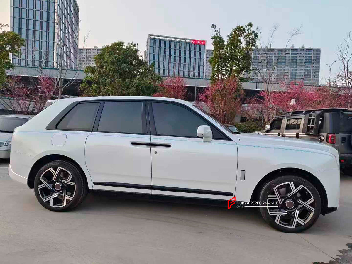CONVERSION BODY KIT for ROLLS-ROYCE CULLINAN SERIES 1 2018 - 2025 UPGRADE to SERIES 2 FACELIFT 2025+

Set includes:

Front Bumper Assembly
Grille Frame
Front Grille
Headlights
Rear Bumper
Exhaust Tips
Material: Plastic

NOTE: Professional installation is required. When purchase inform us if you have night vision camera or not. Fender trimming is required. Headlights are available with or without AFS (Adaptive Front-lighting System) - the kit price depends on the headlights version.