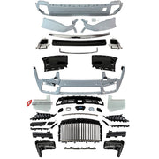 CONVERSION UPGRADE FACELIFT OLD TO NEW BODY KIT for Rolls-Royce Cullinan 2019 - 2024 to Cullinan 2025+
Set includes:

Front Bumper Assembly
Front Grille
Rear Bumper Assembly
Exhaust Tips
Material: Plastic

NOTE: Professional installation is required.