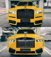 CONVERSION UPGRADE FACELIFT OLD TO NEW BODY KIT for Rolls Royce Cullinan Series I 2018 - 2024 to Cullinan Series II Facelift 2025+
Set includes:

Front Bumper Assembly
Front Grille
Front Headlights
Rear Bumper Assembly
Tail Lights
Exhaust Tips
Material: Plastic

NOTE: Professional installation is required.