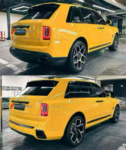 CONVERSION UPGRADE FACELIFT OLD TO NEW BODY KIT for Rolls Royce Cullinan Series I 2018 - 2024 to Cullinan Series II Facelift 2025+
Set includes:

Front Bumper Assembly
Front Grille
Front Headlights
Rear Bumper Assembly
Tail Lights
Exhaust Tips
Material: Plastic

NOTE: Professional installation is required.