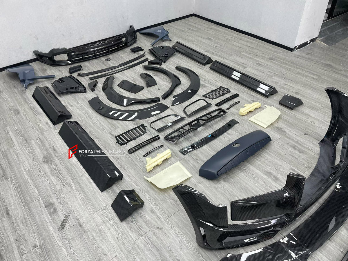 CONVERSION BODY KIT for ROLLS-ROYCE CULLINAN SERIES I 2018 - 2024 UPGRADE to CULLINAN SERIES II 2024+ FORZA PERFORMANCE custom fit 1016 Industries Style

Set includes:
Front Lip
Front Bumper Assembly
Front Grille
Headlights
Fender Flares
Side Skirts
Ducktail Spoiler

Material: Plastic

NOTE: Professional installation is required.