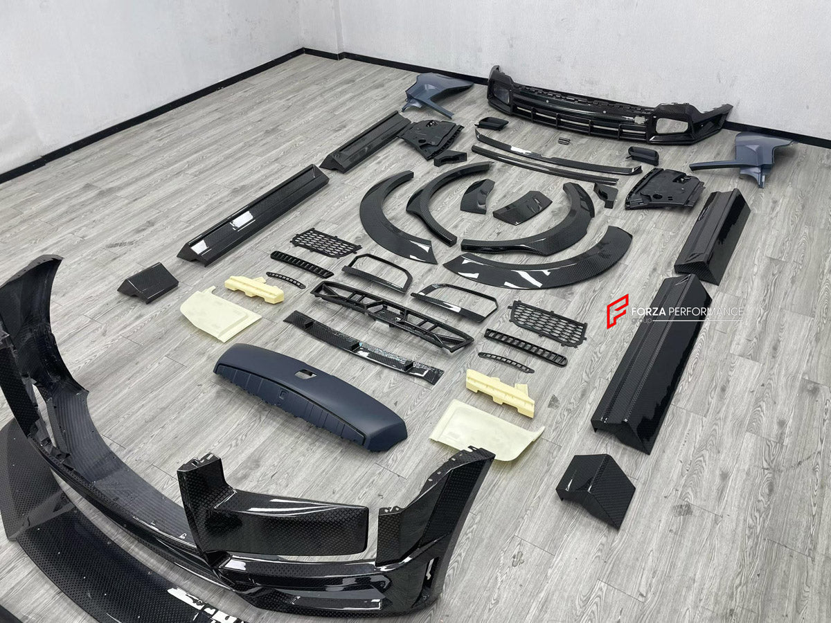 CONVERSION BODY KIT for ROLLS-ROYCE CULLINAN SERIES I 2018 - 2024 UPGRADE to CULLINAN SERIES II 2024+ FORZA PERFORMANCE custom fit 1016 Industries Style

Set includes:
Front Lip
Front Bumper Assembly
Front Grille
Headlights
Fender Flares
Side Skirts
Ducktail Spoiler

Material: Plastic

NOTE: Professional installation is required.