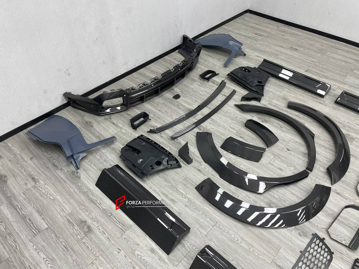 CONVERSION BODY KIT for ROLLS-ROYCE CULLINAN SERIES I 2018 - 2024 UPGRADE to CULLINAN SERIES II 2024+ FORZA PERFORMANCE custom fit 1016 Industries Style

Set includes:
Front Lip
Front Bumper Assembly
Front Grille
Headlights
Fender Flares
Side Skirts
Ducktail Spoiler

Material: Plastic

NOTE: Professional installation is required.