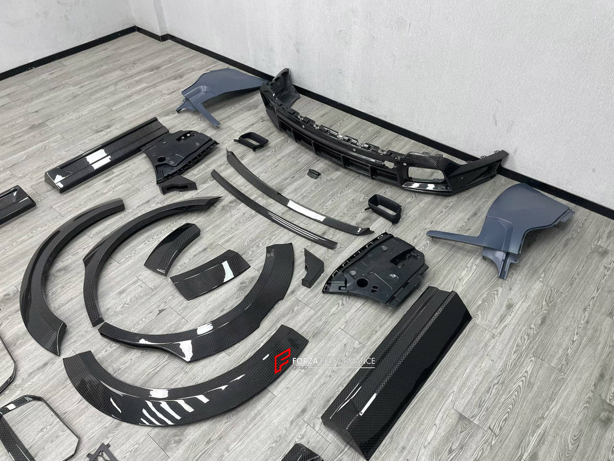 CONVERSION BODY KIT for ROLLS-ROYCE CULLINAN SERIES I 2018 - 2024 UPGRADE to CULLINAN SERIES II 2024+ FORZA PERFORMANCE custom fit 1016 Industries Style

Set includes:
Front Lip
Front Bumper Assembly
Front Grille
Headlights
Fender Flares
Side Skirts
Ducktail Spoiler

Material: Plastic

NOTE: Professional installation is required.