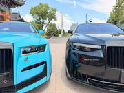 CONVERSION BODY KIT for ROLLS-ROYCE GHOST II RR21 2020 - 2024 UPGRADE to GHOST RR21 FACELIFT 2025+

Set includes:
Front Lip
Front Bumper Assembly
Front Grille
Headlights

Material: Plastic

NOTE: Professional installation is required.
