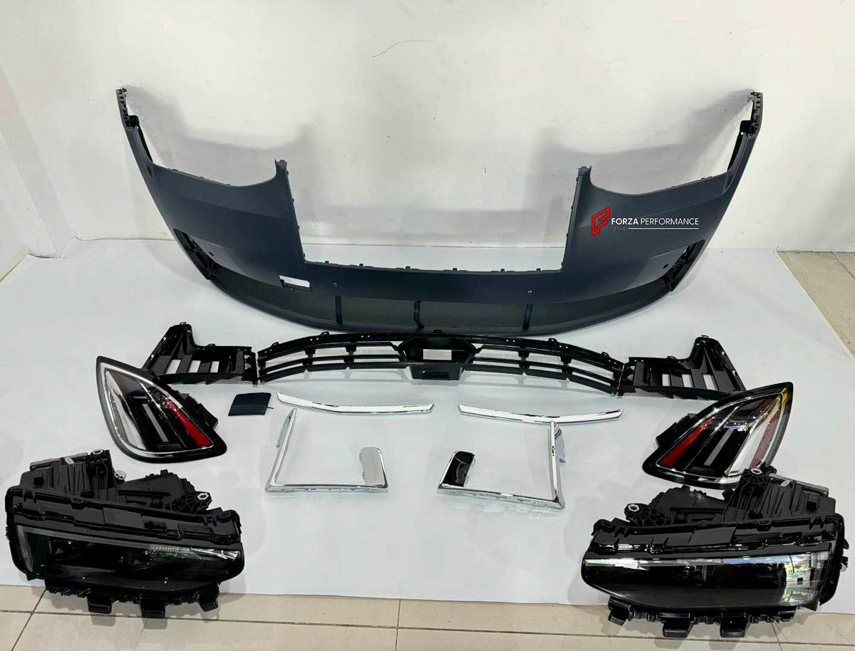 CONVERSION UPGRADE FACELIFT OLD TO NEW BODY KIT for Rolls Royce Ghost II RR21 2020 - 2024 to Ghost II RR21 Facelift 2025+
Set includes:

Front Bumper Assembly
Rear Bumper Headlights
Material: Plastic

NOTE: Professional installation is required.