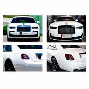 CONVERSION UPGRADE FACELIFT OLD TO NEW BODY KIT for Rolls Royce Ghost II RR21 2020 - 2024 to Ghost II RR21 Facelift 2025+
Set includes:

Front Bumper Assembly
Rear Bumper Headlights
Material: Plastic

NOTE: Professional installation is required.