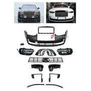 CONVERSION BODY KIT for ROLLS-ROYCE GHOST II RR21 2020 - 2024 UPGRADE to GHOST RR21 FACELIFT 2025+

Set includes:
Front Lip
Front Bumper Assembly
Front Grille
Headlights

Material: Plastic

NOTE: Professional installation is required.