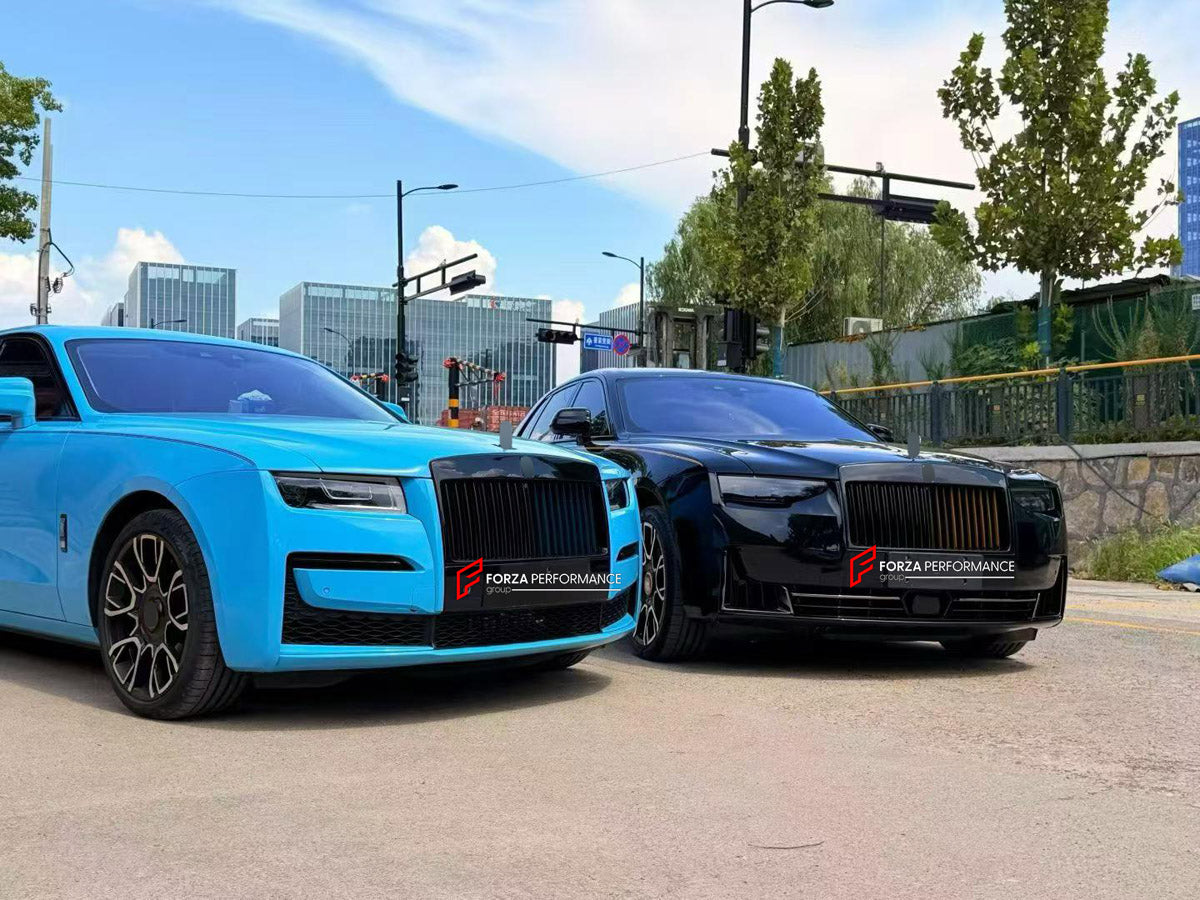 CONVERSION BODY KIT for ROLLS-ROYCE GHOST II RR21 2020 - 2024 UPGRADE to GHOST RR21 FACELIFT 2025+

Set includes:
Front Lip
Front Bumper Assembly
Front Grille
Headlights

Material: Plastic

NOTE: Professional installation is required.