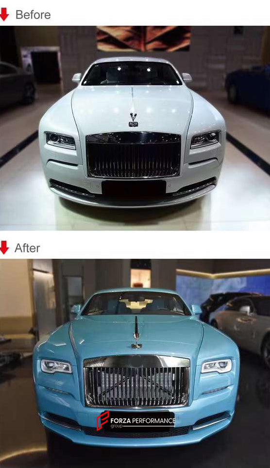 CONVERSION BODY KIT for ROLLS-ROYCE WRAITH 2013 - 2018 to 2019+

Set includes:

Front Bumper
Front Grille
Front Bumper Air Vents
Headlights
Hood

Material: Plastic

NOTE: Professional installation is required. If you have a night vision camera on the front grille, you need to trim the front grille to fit the radar.

Contact us for pricing.

Why “Contact Us for Pricing”?

We don’t display fixed prices because our goal is to offer you the most competitive deal possible. Product costs often decrease over time,