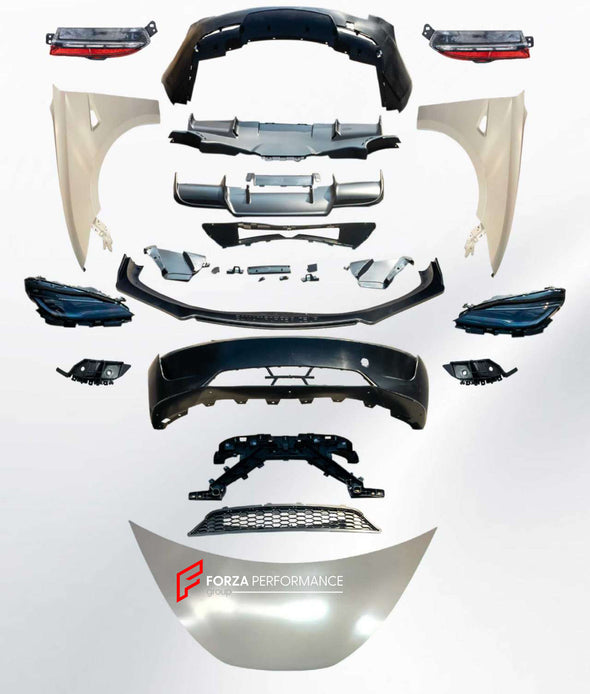 CONVERSION BODY KIT for TESLA MODEL 3 2017 - 2023 to MODEL 3 FACELIFT 2023+



Set includes:

Front Lip
Front Bumper Assembly
Front Trunk Cover
Front Trunk
Front Fenders
Hood / Bonnet
Headlights
Tail Lights
Rear Bumper
Rear Diffuser

Material: Plastic

Note: Professional installation is required.