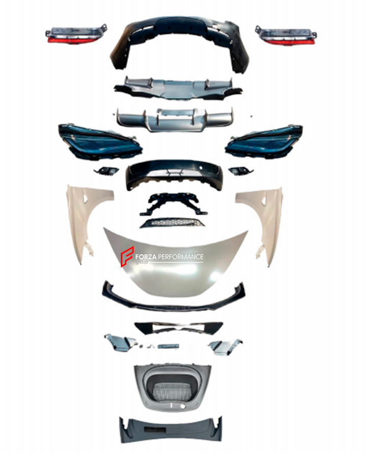 CONVERSION BODY KIT for TESLA MODEL 3 2017 - 2023 to MODEL 3 FACELIFT 2023+



Set includes:

Front Lip
Front Bumper Assembly
Front Trunk Cover
Front Trunk
Front Fenders
Hood / Bonnet
Headlights
Tail Lights
Rear Bumper
Rear Diffuser

Material: Plastic

Note: Professional installation is required.