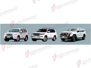 CONVERSION BODY KIT for TOYOTA LAND CRUISER 200 2007 - 2023 UPGRADE to LAND CRUISER 300 2021+ FORZA PERFORMANCE custom fit GR Sport Style
Set includes:

Front Lip
Front Bumper Assembly
Front Grille
Headlights
Hood Bonnet
Fenders
Fender Flares
Side Mirror Covers
Side Skirts
Tail Lights
Rear Bumper Assembly
Rear Diffuser
Exhaust Tips
Material: Plastic

NOTE: Professional installation is required.