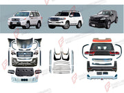 CONVERSION BODY KIT for TOYOTA LAND CRUISER 200 2007 - 2023 UPGRADE to LAND CRUISER 300 2021+ FORZA PERFORMANCE custom fit OEM Style
Set includes:

Front Lip
Front Bumper Assembly
Front Grille
Hood Bonnet
Fenders
Fender Flares
Side Skirts
Side Mirror Covers
Rear Bumper Assembly
Rear Diffuser
Material: Plastic

NOTE: Professional installation is required.