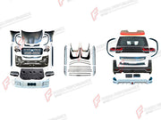 CONVERSION BODY KIT for TOYOTA LAND CRUISER 200 2007 - 2023 UPGRADE to LAND CRUISER 300 2021+ FORZA PERFORMANCE custom fit OEM Style
Set includes:

Front Lip
Front Bumper Assembly
Front Grille
Hood Bonnet
Fenders
Fender Flares
Side Skirts
Side Mirror Covers
Rear Bumper Assembly
Rear Diffuser
Material: Plastic

NOTE: Professional installation is required.