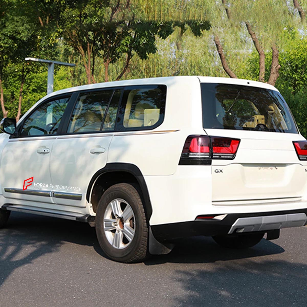 Toyota Land Cruiser 200 body kit convert to LC 300 GR Style model

Set includes:

Front bumper
Front headlights
Front grille
Hood
Side fenders flares
Rear lights
Rear bumper
Rear trunk lid
Material: FRP fiberglass

Note: Professional installation is required.