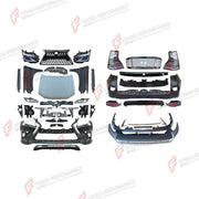 CONVERSION UPGRADE FACELIFT OLD TO NEW BODY KIT for Toyota Land Cruiser Prado 150 2009 - 2018 to Lexus GX400 J150 Facelift 2020 - 2023
Set includes:

Front Lip
Front Bumper Assembly
Front Grille
Headlights
Hood Bonnet
Front Fenders
Side Skirts
Tail Lights
Rear Bumper Assembly
Material: Plastic

NOTE: Professional installation is required.