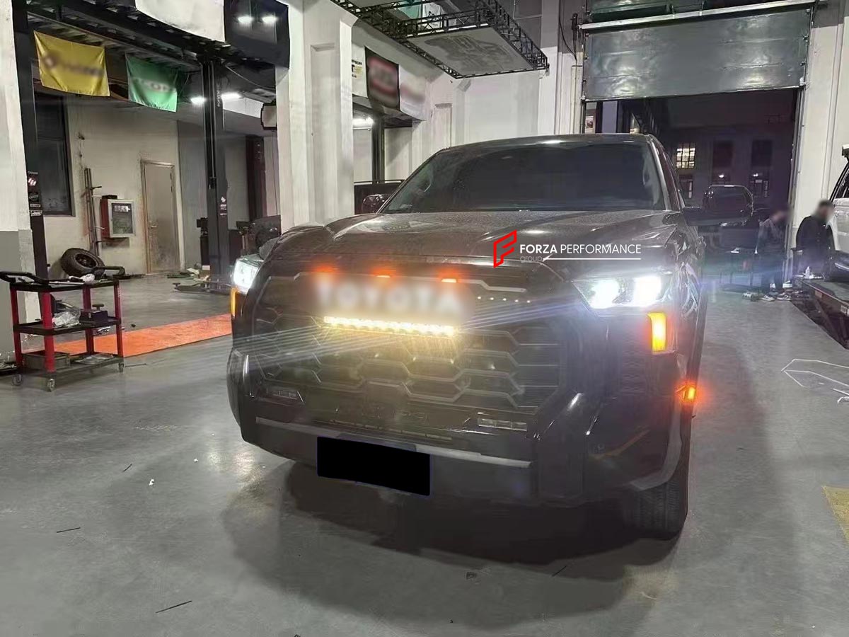 CONVERSION TOYOTA TUNDRA XK70 WIDE BODY KIT for TOYOTA TUNDRA XK50 2007 - 2021
Set includes:

Front Bumper Assembly
Hood Bonnet
Headlights
Tail Lights
Side Fenders
Fender Flares
Side Steps
Material: PP + Steel

NOTE: Professional installation is required.