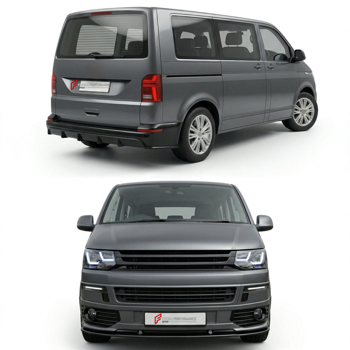 CONVERSION UPGRADE FACELIFT OLD TO NEW BODY KIT for Volkswagen Multivan T5.1 Facelift 2010 - 2015 to Transporter T5.1 Facelift 2010 - 2015
Set includes:

Front Lip
Front Bumper
Side Skirts
Rear Diffuser
Rear Bumper
Material: Plastic

NOTE: Professional installation is required.