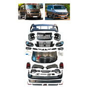 CONVERSION UPGRADE FACELIFT OLD TO NEW BODY KIT for Volkswagen Multivan T5.1 2010 - 2015 to Caravelle T6.1 2019 - 2024
Set includes:

Front Lip
Front Bumper Assembly
Front Grille
Hood Bonnet
Fenders
Rear Bumper Assembly
Rear Diffuser
Material: Plastic

NOTE: Professional installation is required.

